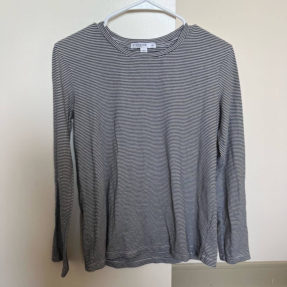 Anthropologie Stateside Medium Petite Striped Long Sleeve Shirt